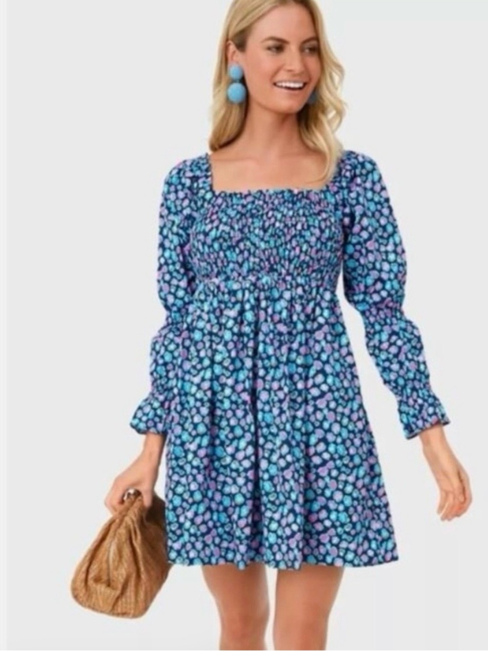 Lilly Pulitzer | Beyonca babydoll mini Seabreeze Low tide blue